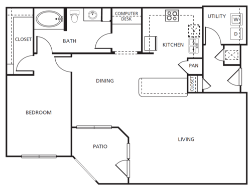 A6D Floor Plan at The Core, Houston