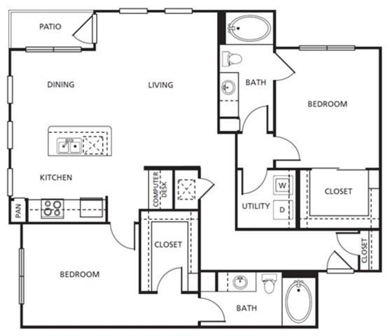 D1 Floor Plan at The Core, Houston
