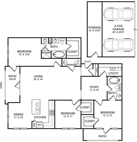 I1 Floor Plan at The Pradera, Richardson