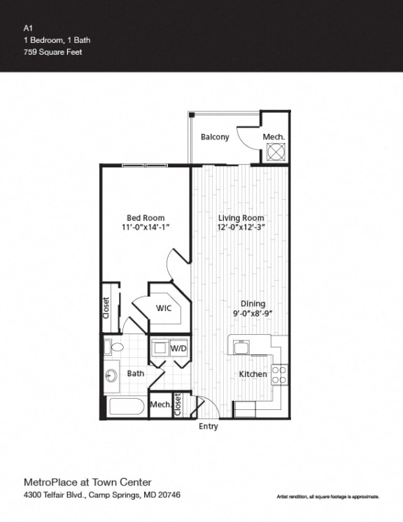 Cleveland Floor Plan at Metro Place at Town Center, Camp Springs, 20746