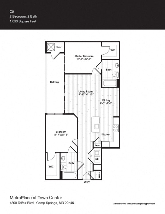 Georgia Avenue Floor Plan at Metro Place at Town Center, Camp Springs, Maryland
