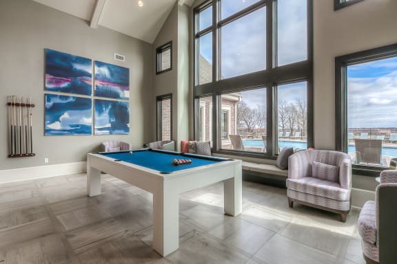 Billiards Table at Waterside Residences on Quivira, Kansas