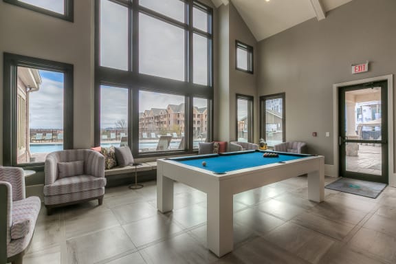 Game Room at Waterside Residences on Quivira, Kansas, 66215