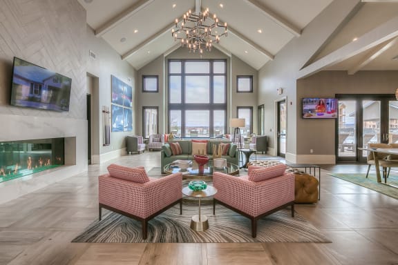 Clubhouse Lounge at Waterside Residences on Quivira, Lenexa, Kansas