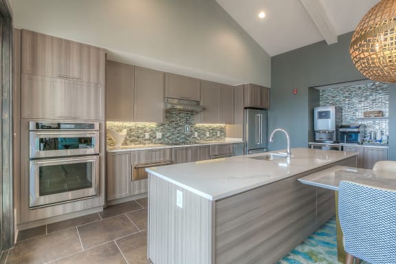 Clubhouse Kitchen at Waterside Residences on Quivira, Lenexa, KS