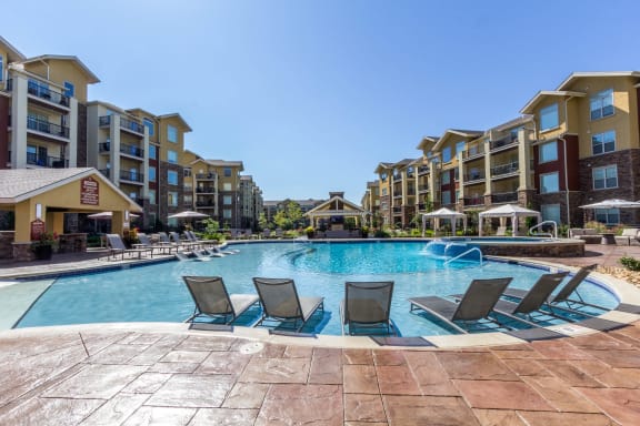 Pool With Sunning Deck at WaterCrest at City Center, Lenexa, Kansas