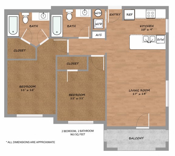 Floor Plan  P2-Amber-Floorplan at Urban Square, Denton, TX, 76210