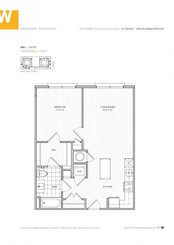 1 Bedroom 720 sq ft