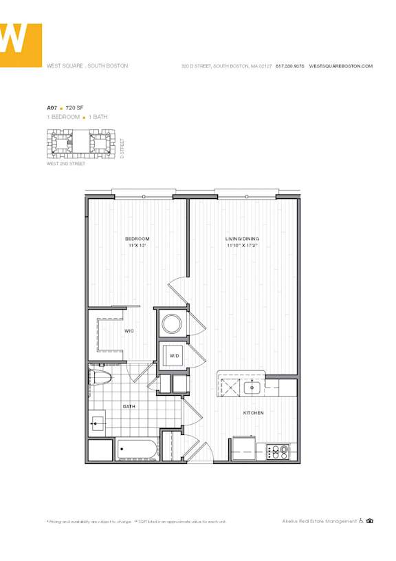1 Bedroom 720 sq ft
