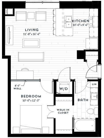Floor Plan  1G Floor plan at Custom House, St. Paul, 55101