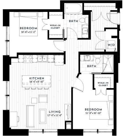 Floor Plan  2G Floor plan at Custom House, Minnesota, 55101