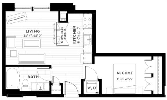 A5 Floor plan at Custom House, St. Paul, 55101