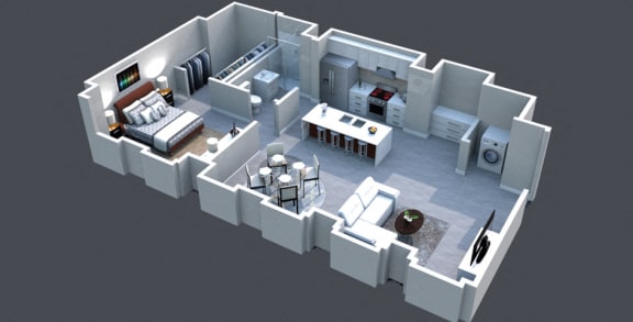The Monroe Floor Plan 1x1 The Monroe Floor Plan 1x1 at Thomas Jefferson Tower, Alabama, 35203