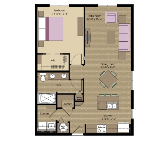 1 bed 1 bath Astoria Floorplan at Orchid Run Apartments, Naples, 34105
