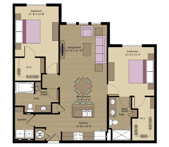 2 bed 2 bath Warhol Floorplan at Orchid Run Apartments, Naples, FL, 34105
