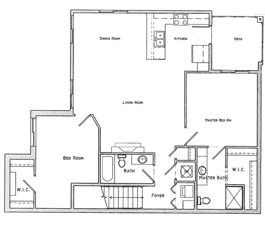 Benson two bedroom two bathroom floor plan at Villas of Omaha at Butler Ridge
