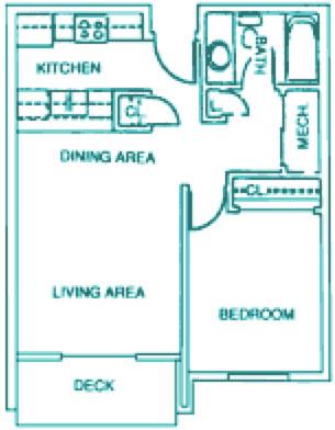 Petronelli one bedroom one bathroom floorplan at Packard House