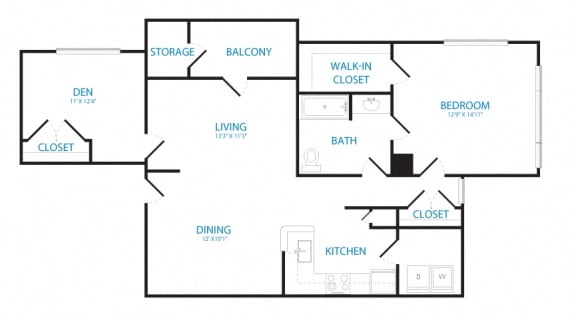 1 bedroom den