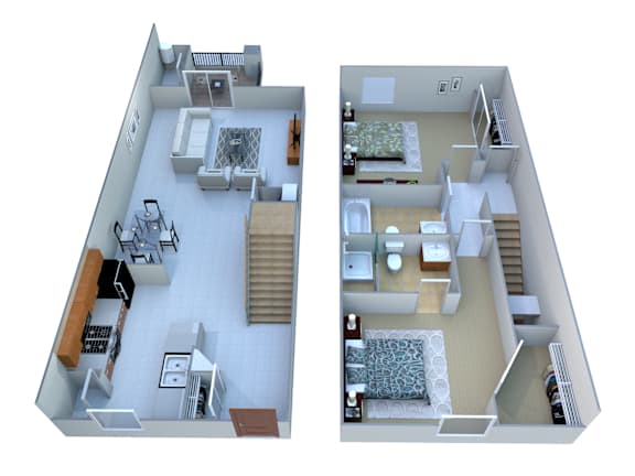 2 Bed 2 Bath Floorplan at San Clemente Apartments, Gilbert