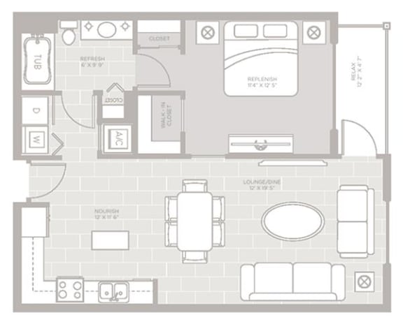 Anchor Floor Plan at Berkshire Lauderdale by the Sea, Ft. Lauderdale, FL
