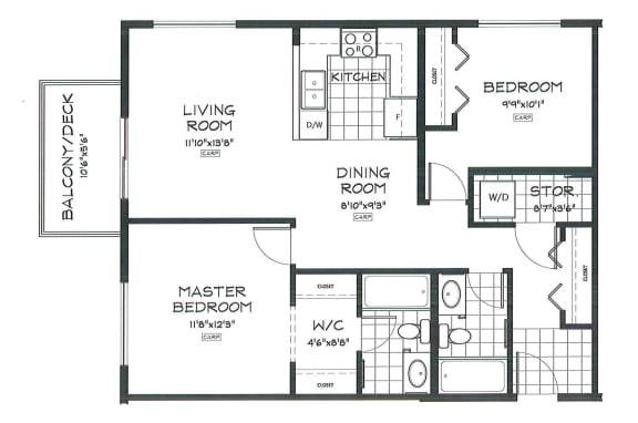 2 bed, 2 bath, luxury, upscale, apartments with balconies