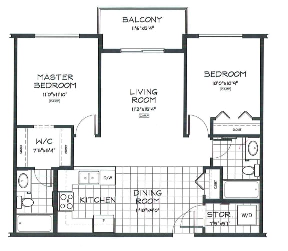 2 bed, 2 bath, spacious apartments with balcony access at Beacon Heights Apartments in Calgary, AB