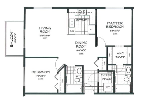 2 bed, 2 bath, luxury, upscale, apartments with balconies at Beacon Heights Apartments in Calgary, AB