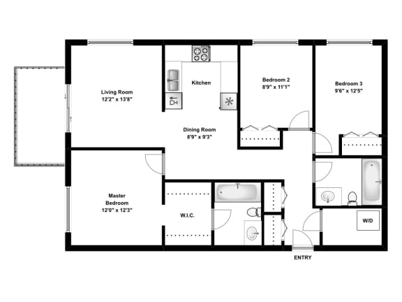 3 bed, 2 bath, high end units with balcony views at Beacon Heights Apartments in Calgary, AB