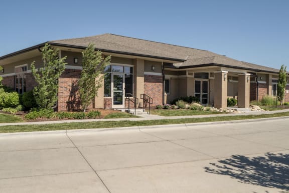 clubhouse with 24 hour fitness center at North Pointe Villas in north Lincoln, Nebraska