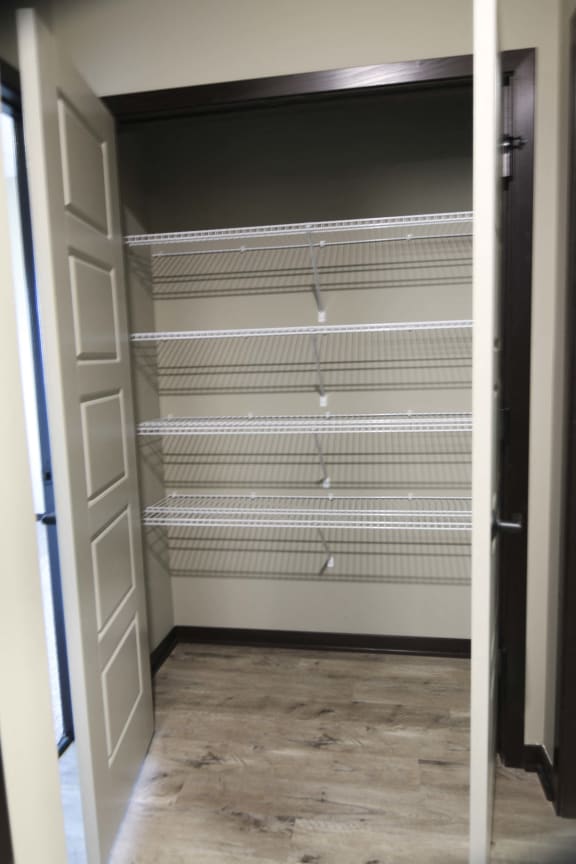 Extra storage and large closets in a 3 bedroom apartment for rent at North Pointe Villas best new apartments Lincoln NE 68521