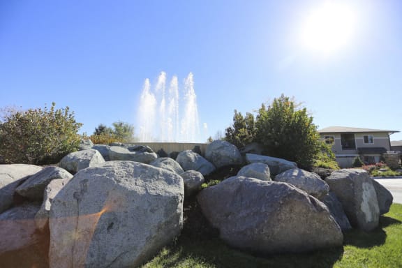 Fountain Spacious clubhouse available to rent to residents at The Villas at Wilderness Ridge in South Lincoln, Nebraska