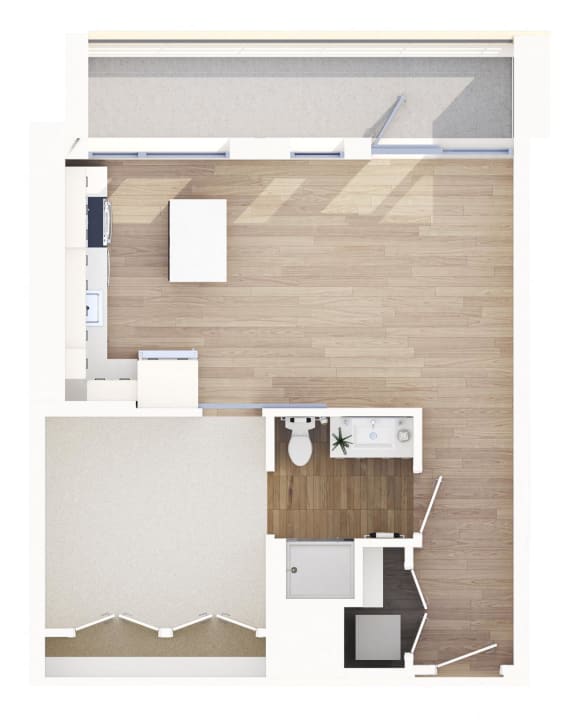 The Pearl - Bayberry Floor Plan  at The Pearl Apartment Community in Silver Spring, 20910