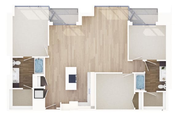 The Pearl - Willow Floor Plan  at The Pearl Apartment Community in Silver Spring