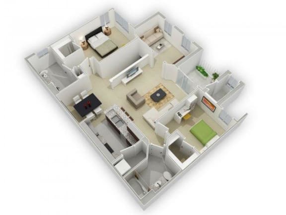 The Dawson Floorplan at Algonquin Square Apartment Homes, Algonquin, IL 60102