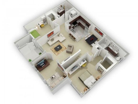 The Plumleigh Floorplan at Algonquin Square Apartment Homes, Algonquin, IL 60102