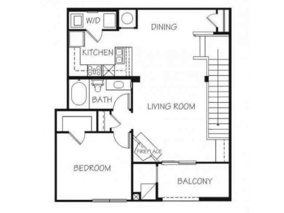Jade one bedroom one bathroom floorplan at Stone Ridge Estates