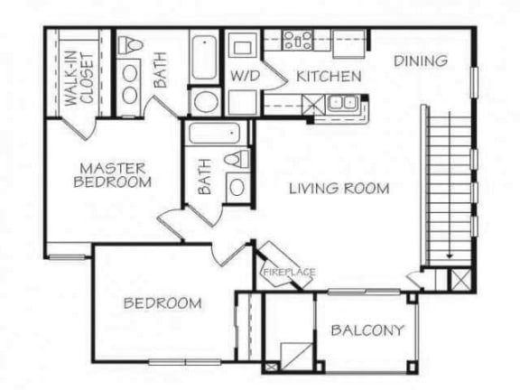 Sapphire two bedroom two bathroom floorplan at Stone Ridge Estates
