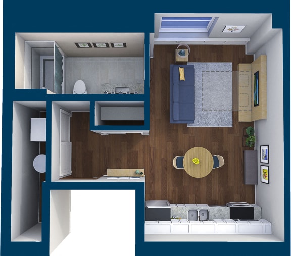 Suite Style 21 Floor Plan  at Residences at Leader, Cleveland, 44114