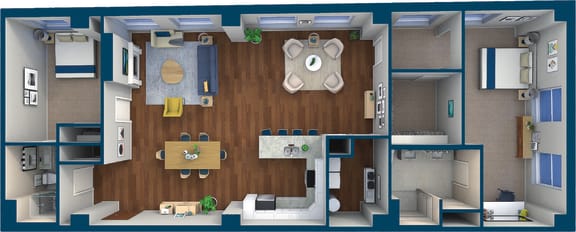 Suite Style P10 Floor Plan at Residences at Leader, Cleveland, 44114