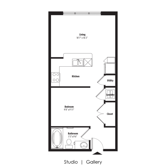 Studio Floor Plan at Legacy Commons, Omaha, 68130