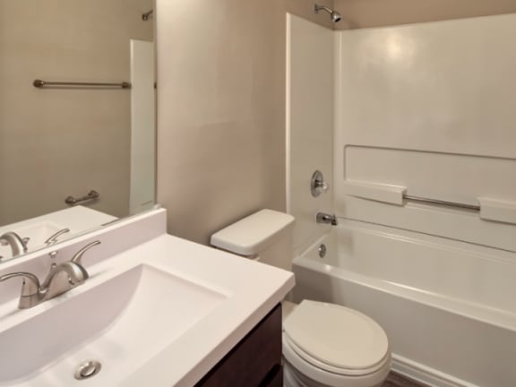 Renovated bath at Waterman's Crossing Apartments in Newport News, VA