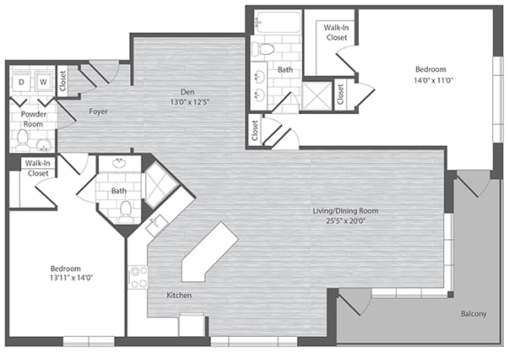 Merrifield two bedroom apartments with den
