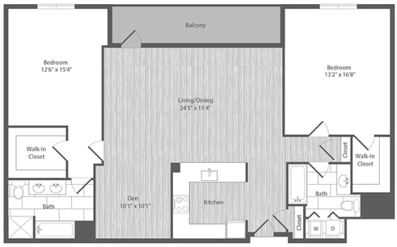 2 bedroom apartments with den and balcony, Merrifield