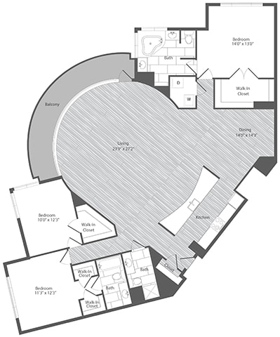 3 bedroom apartments with balcony, Merrifield