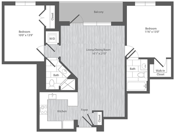 2 bedroom apartments with balcony in Merrifield VA