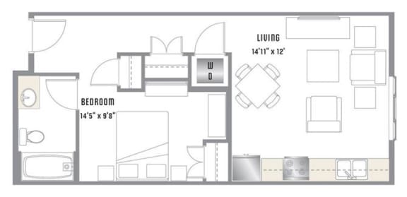 A2 Floor Plan at 2020 Lawrence, Colorado