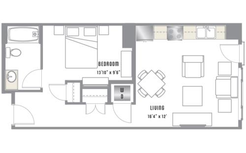 A3 Floor Plan at 2020 Lawrence, Colorado, 80205