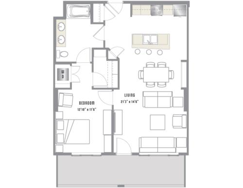 A5 Floor Plan at 2020 Lawrence, DENVER, CO