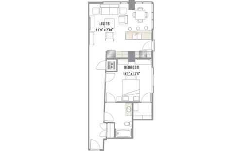 A6 Floor Plan at 2020 Lawrence, DENVER, 80205