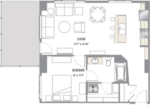 A4 Floor Plan at 2020 Lawrence, DENVER